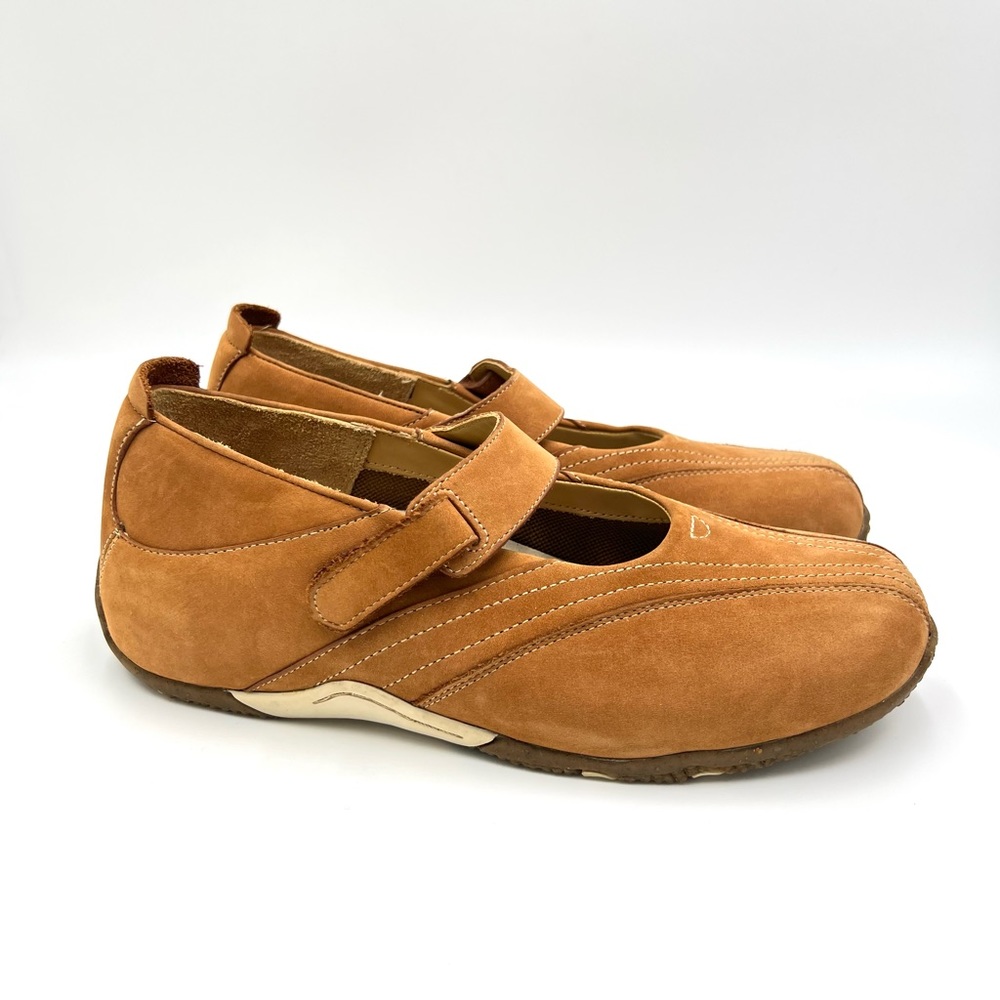 Zumfoot Womens 37‎ EU Brown Orange Suede Leather Mary Jane Comfort Flats Shoes